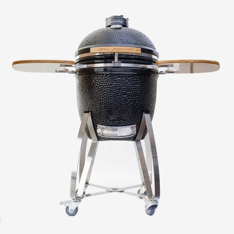 Coyote Asado Smoker Stand w/ Side Shelves – shown with Asado cooker