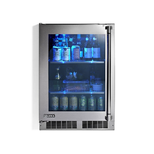 LYNX 24" Outdoor Refrigerator With Glass Door