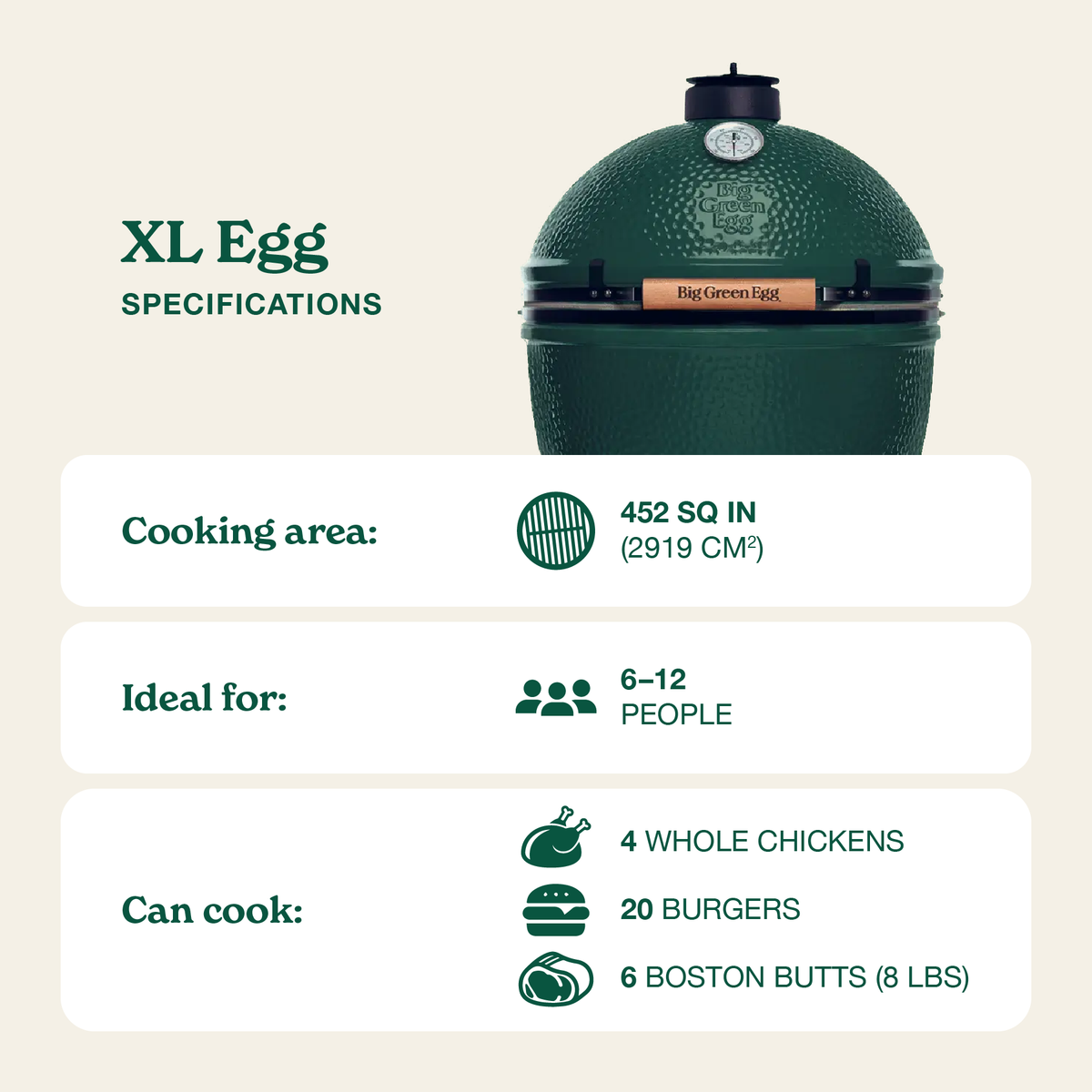 Big Green Egg XLarge EGG Kamado Charcoal Grill