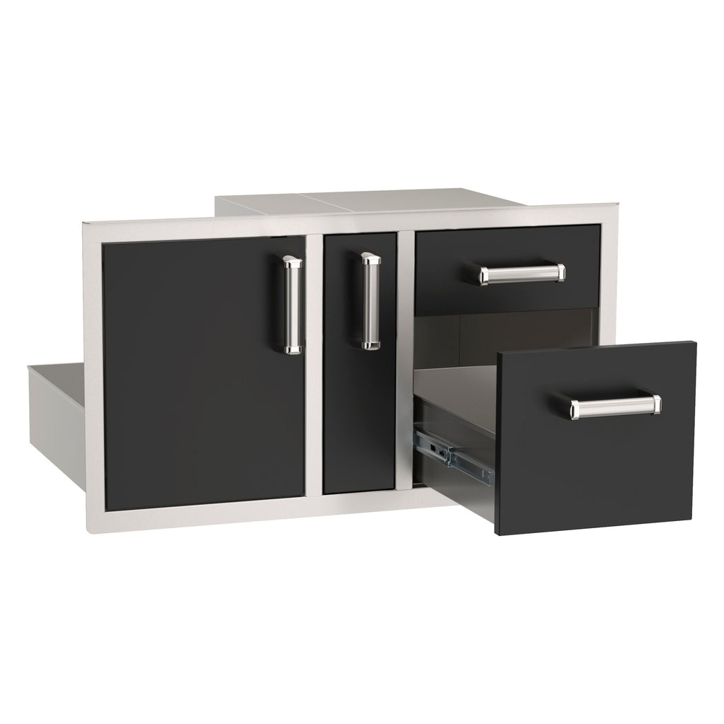 Fire Magic Echelon Black Access Door w/ Platter Storage & Double Drawer
