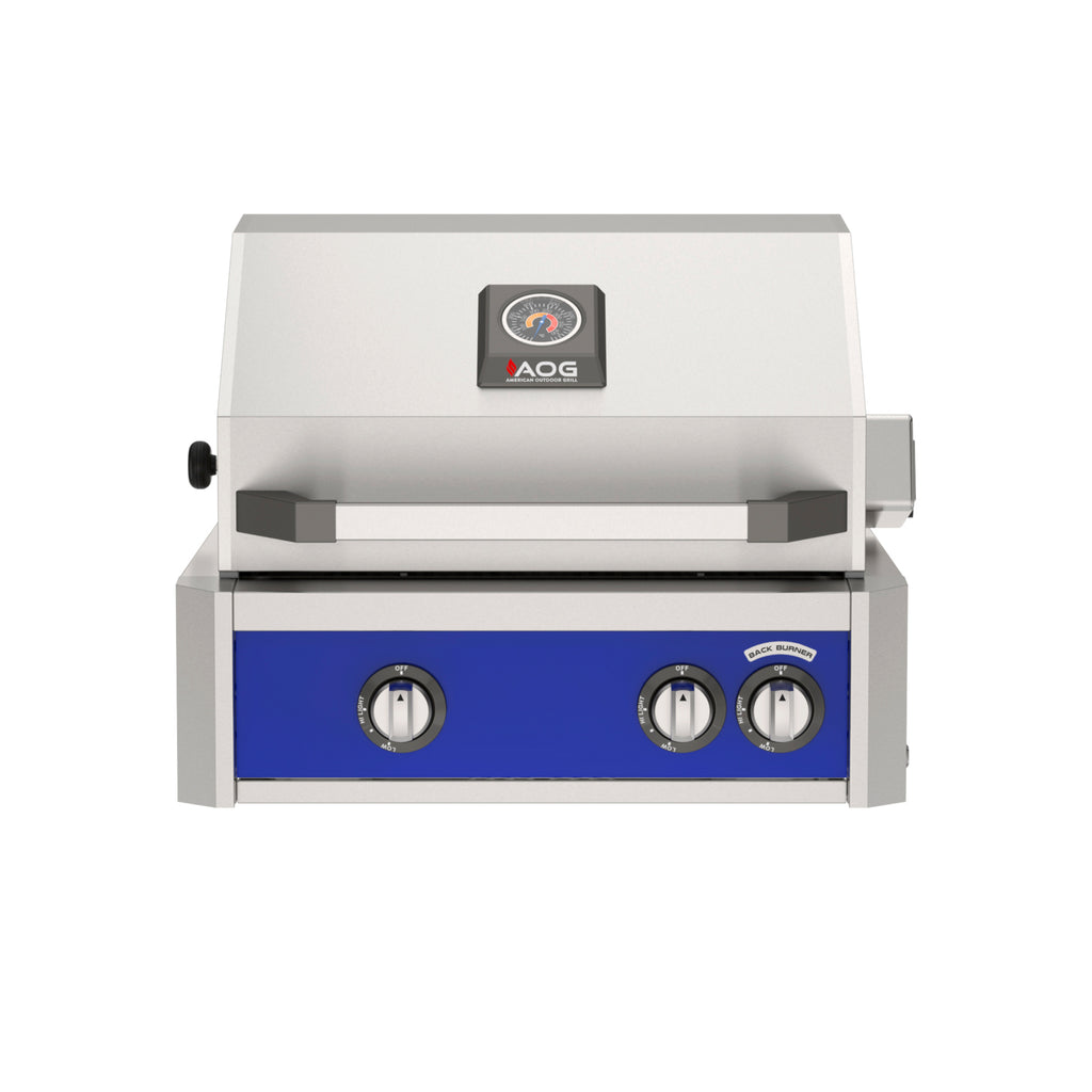 American Outdoor Grill L-Series 24" Built-In Gas Grill w/ Backburner & Rotisserie – blue