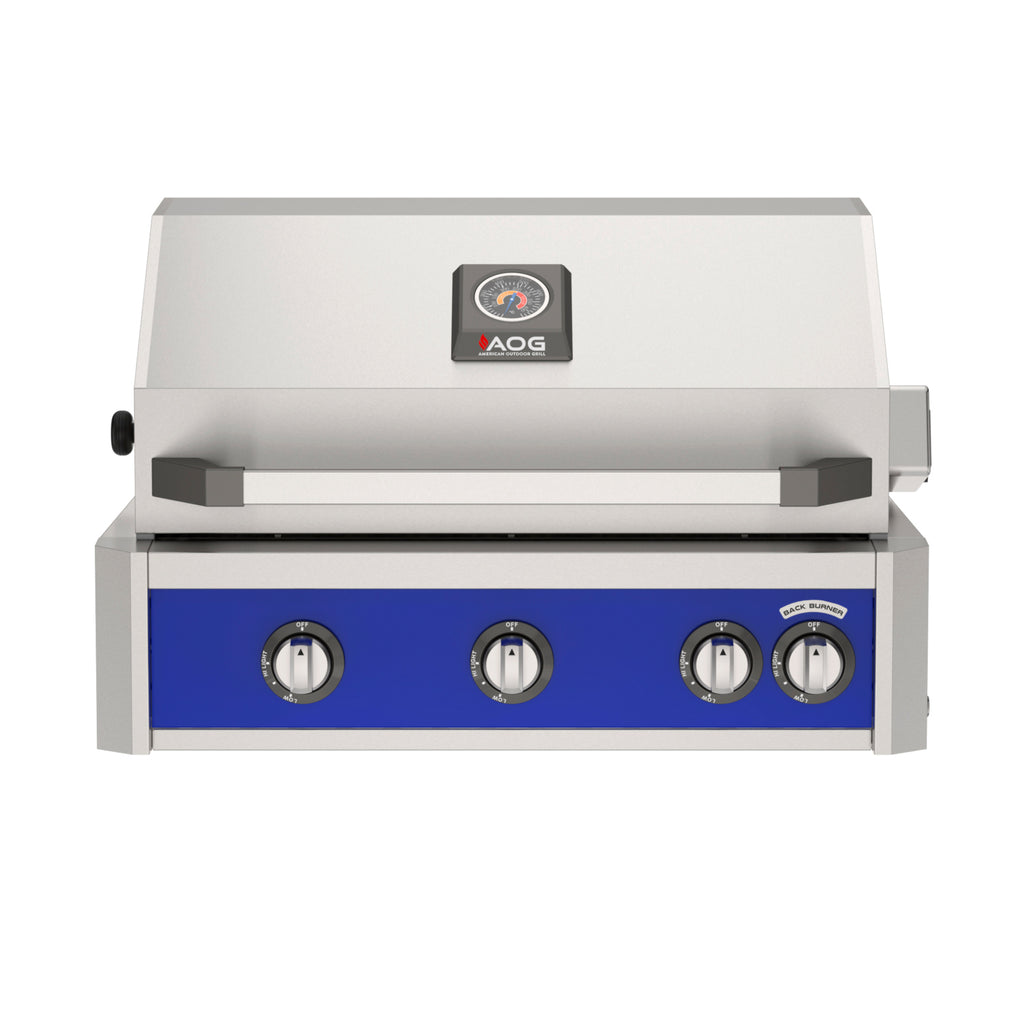 American Outdoor Grill L-Series 30" Built-In Gas Grill w/ Backburner & Rotisserie – blue
