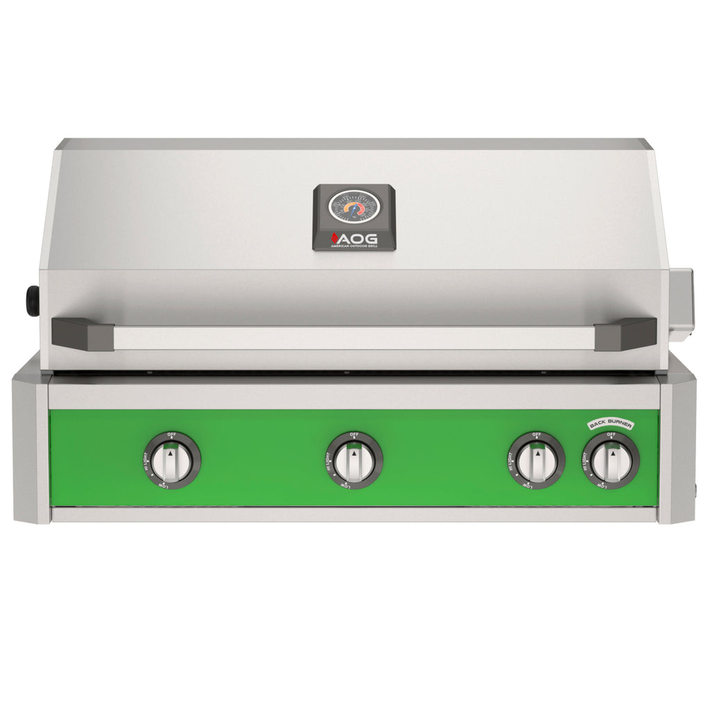 American Outdoor Grill L-Series 36" Built-In Gas Grill w/ Backburner & Rotisserie – green