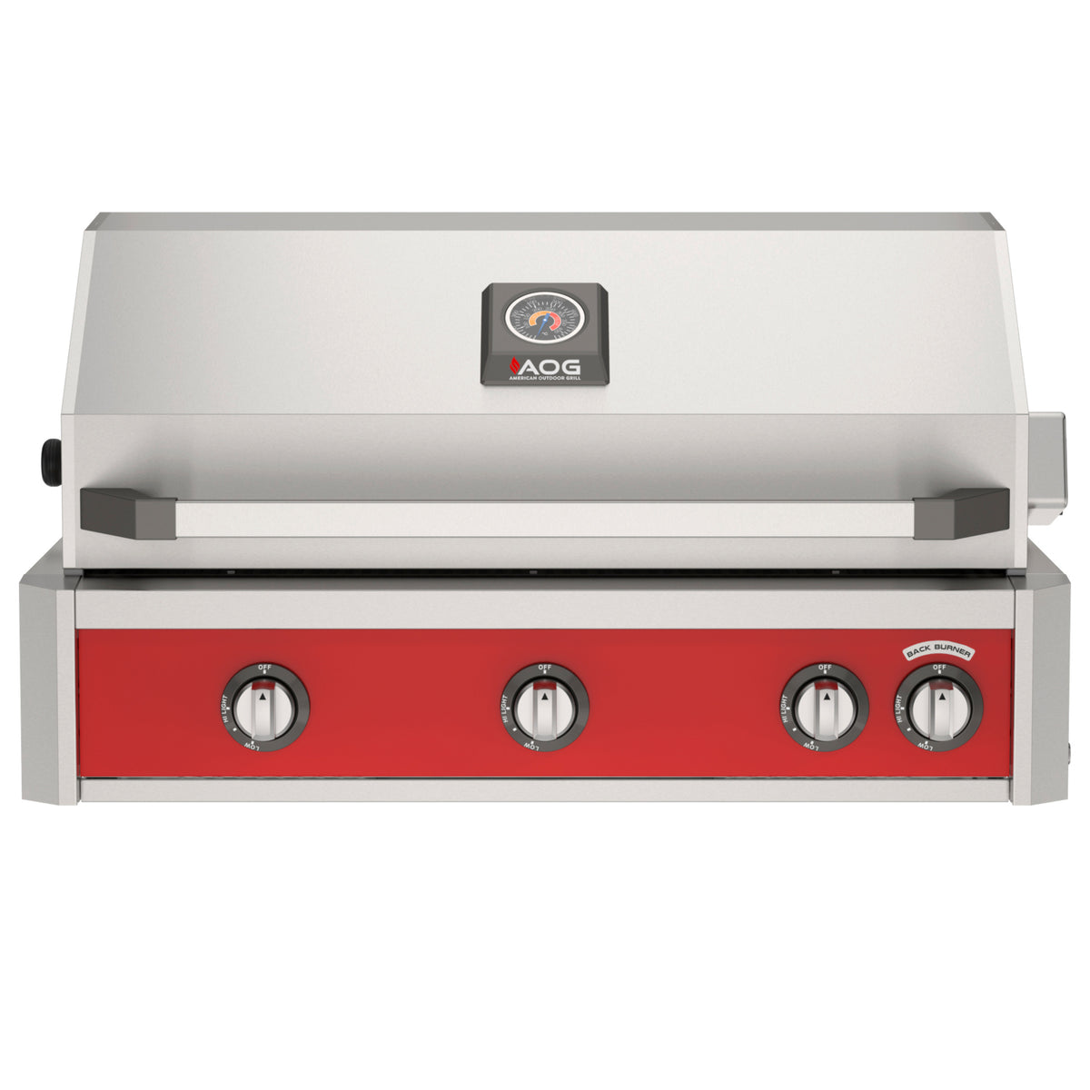 American Outdoor Grill L-Series 36" Built-In Gas Grill w/ Backburner & Rotisserie – red