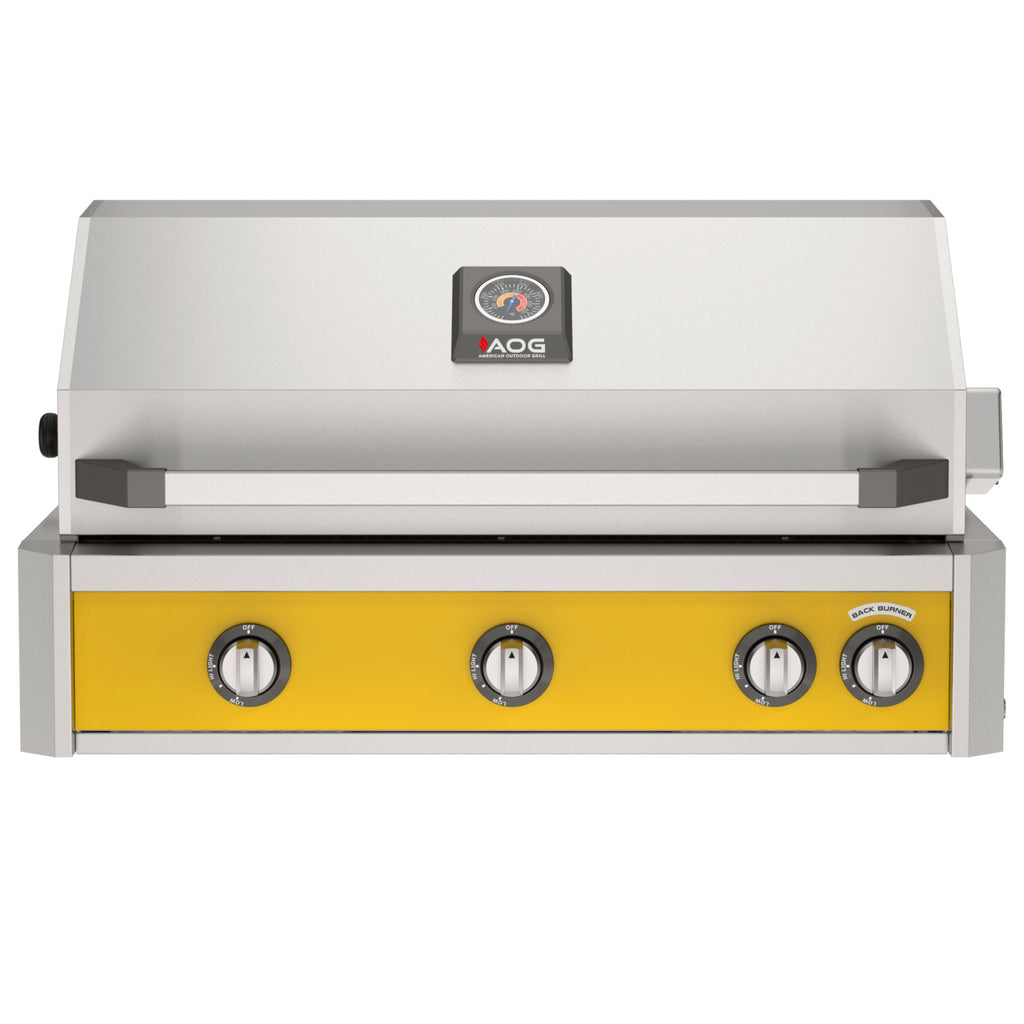 American Outdoor Grill L-Series 36" Built-In Gas Grill w/ Backburner & Rotisserie – yellow