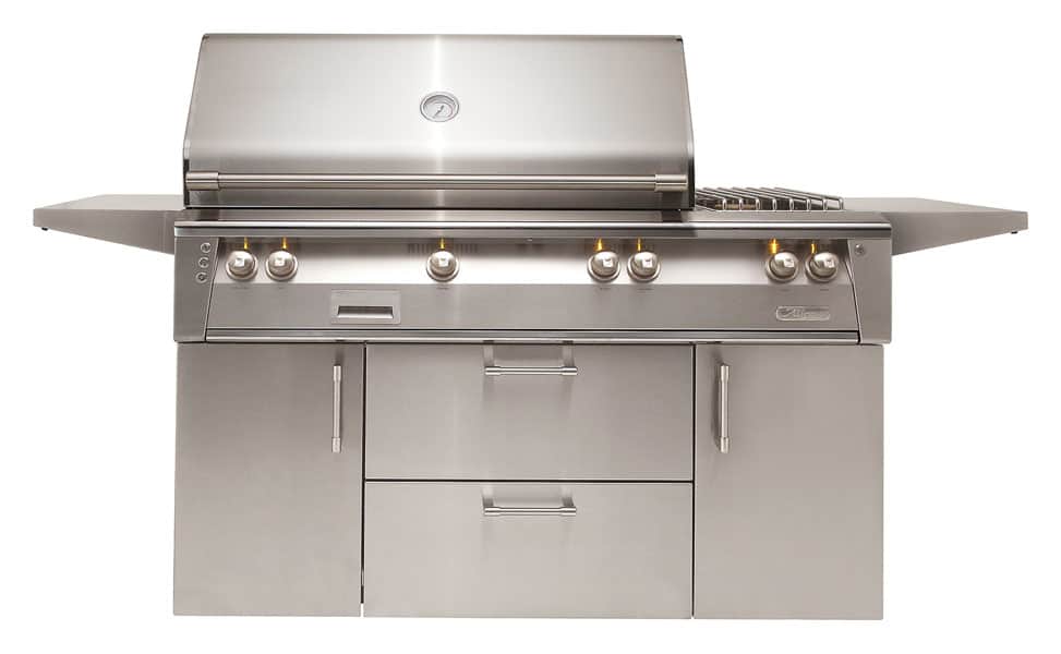 Alfresco 56" Deluxe Grill Cart – shown with grill head