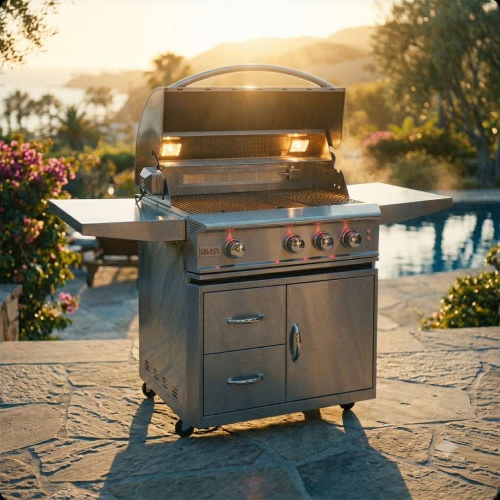 Blaze Professional Lux 34" 3-Burner Built-In Gas Grill w/ Rear Burner & Rotisserie – view 4