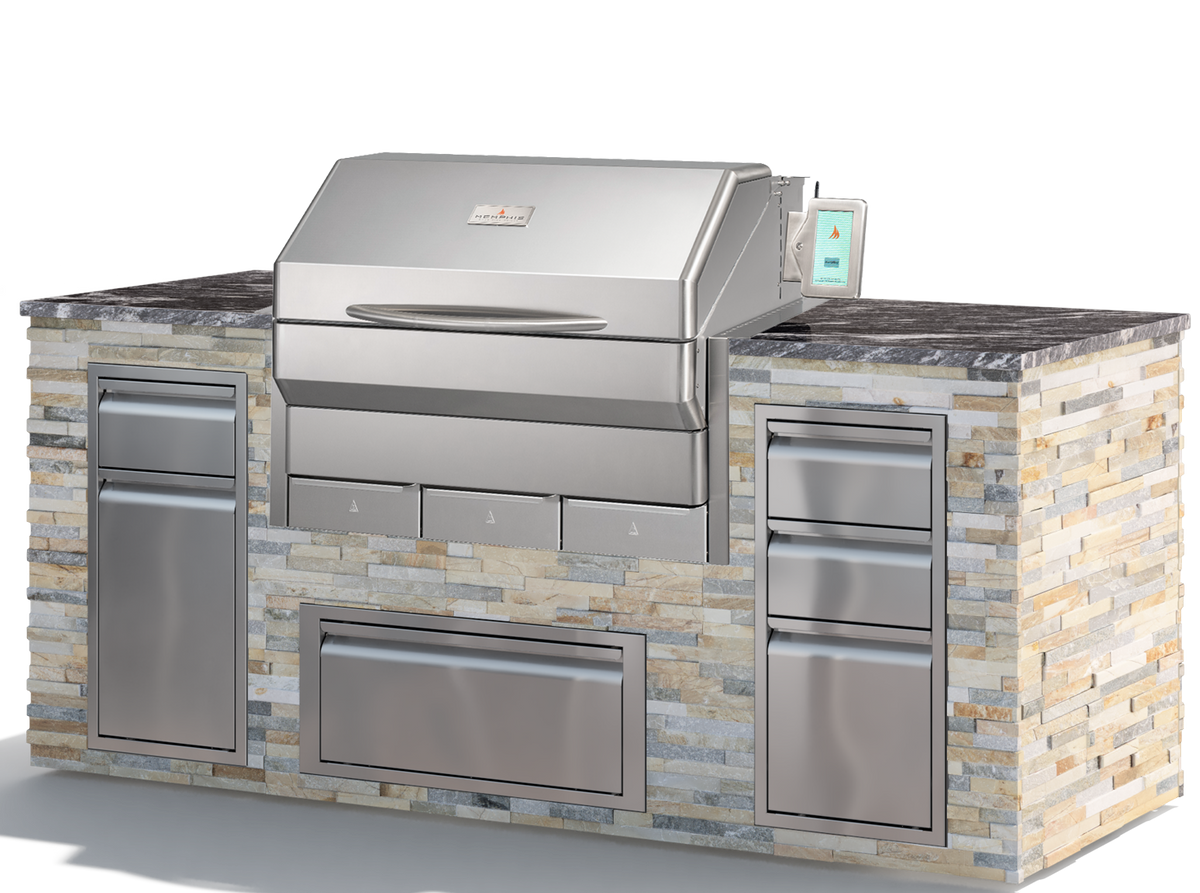 Memphis Elite 39" Built-In ITC3 Pellet Grill – installed