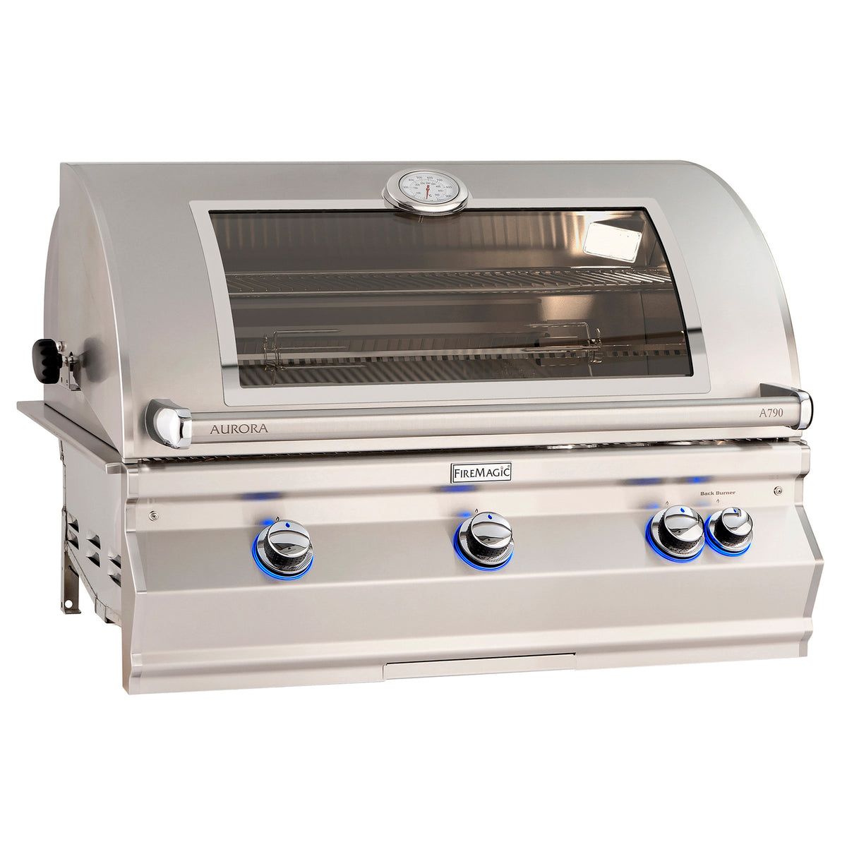 Fire Magic Aurora A790i 40" Built-In Gas Grill w/ Backburner & Rotisserie – Magic View window
