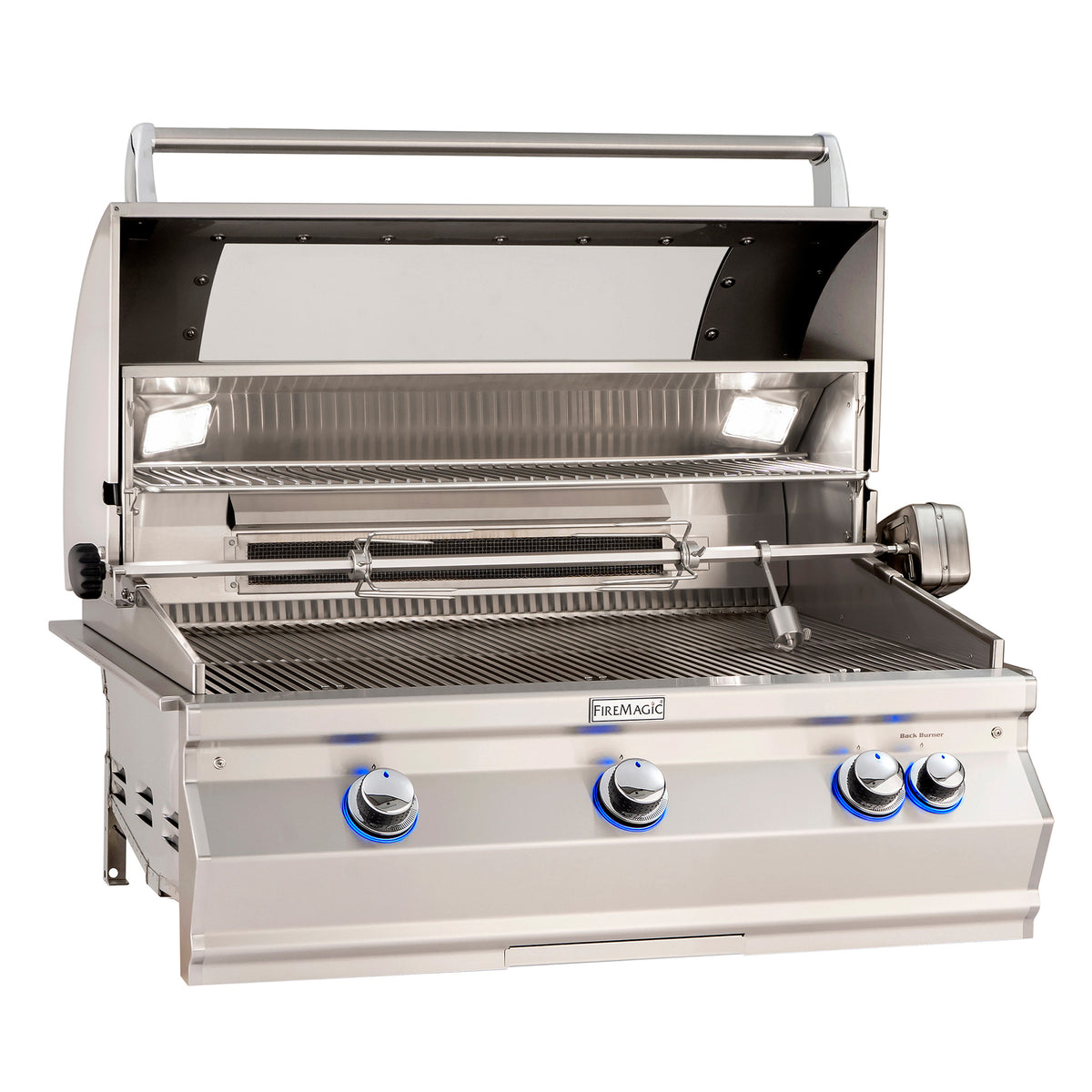 Fire Magic Aurora A790i 40" Built-In Gas Grill w/ Backburner & Rotisserie – Magic View window