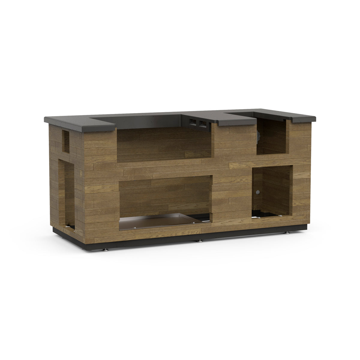 Fire Magic "Reclaimed Wood" 77" Pre-Fab Island w/ Double Drawer Cut-out
