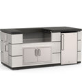 Fire Magic Contemporary 77" Pre-Fab Island Bundle – White Aspen Base / Polished Black Lava Counter