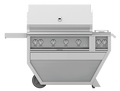 Hestan 42" Freestanding Gas Grill w/ Deluxe Cart, 3 Trellis & 1 Sear Burner, Double Side Burner & Rotisserie