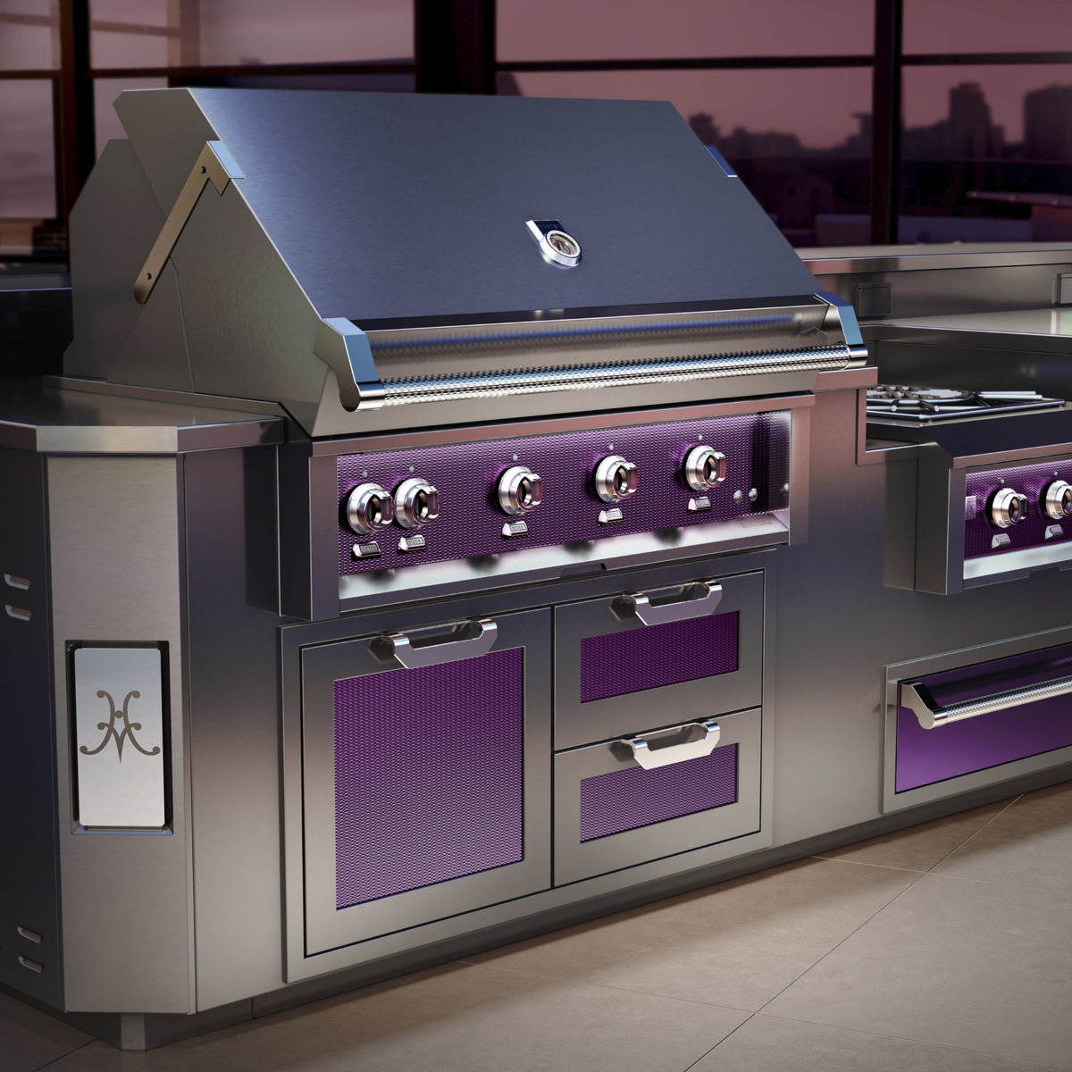 Hestan 42" Built-In Gas Grill w/ 3 Trellis & 1 Sear Burner & Rotisserie – view 4
