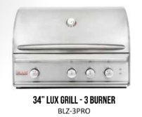 Blaze 34" Professional Lux Grill, 3 Burner (LP)