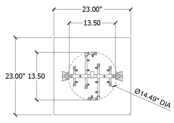 Warming Trends Universal Burner Kit for Square Fire Pits