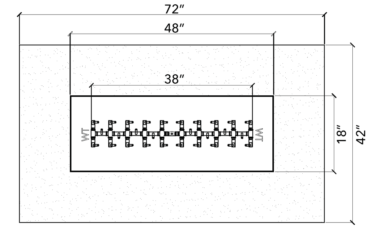 Warming Trends 72" x 42" Rectangle Ready-to-Finish Fire Pit Kit