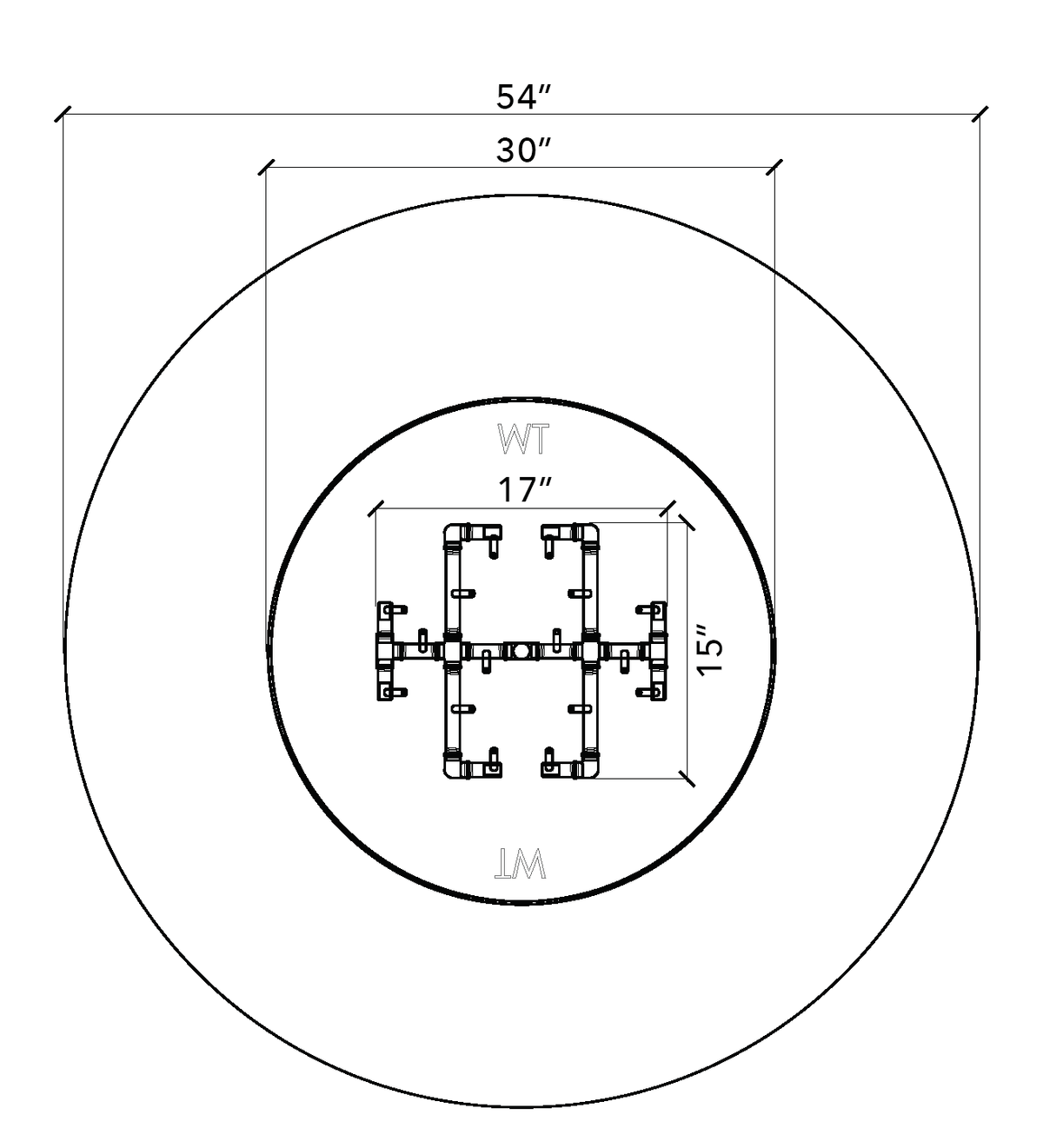 Warming Trends 54" Circle Ready-to-Finish Fire Pit Kit
