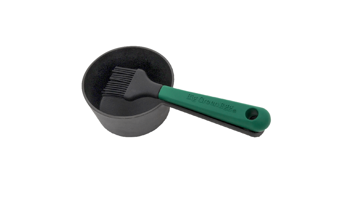Big Green Egg Cast Iron Sauce Pot w/ Basting Brush