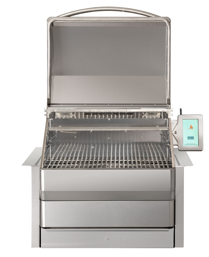 Memphis Pro 28" Built-In ITC3 Pellet Grill – lid open